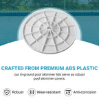AR-PRO (2-Pack Swimming Pool Skimmer Cover - 9" Universal Round Pool Skimmer Lid Cover - Exact Replacement for 9 1/8" Skimmer Valve Lids and Spa Lids (White)
