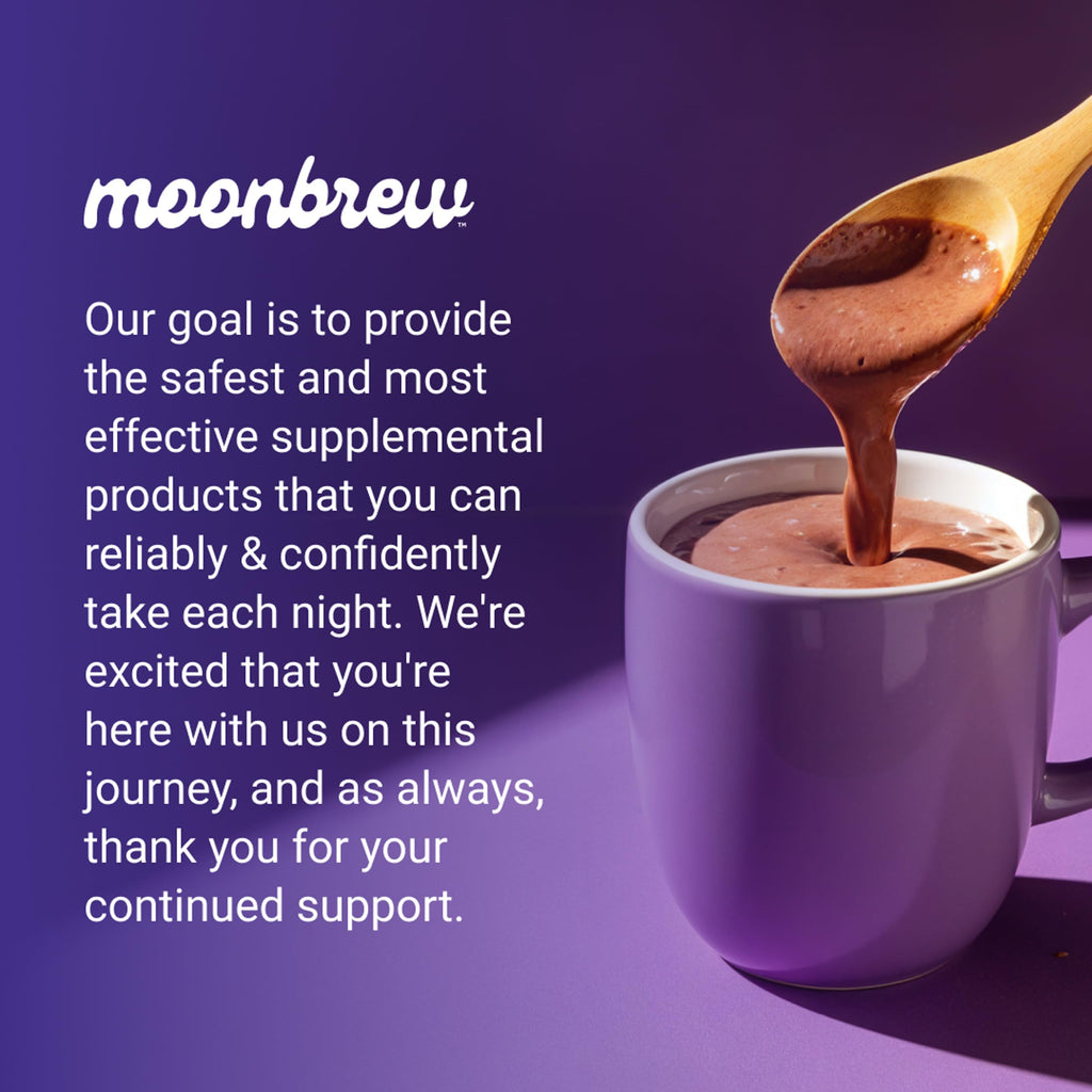 MoonBrew Nighttime Magnesium Hot Cocoa, Natural Sleep Aid Drink Mix for Adults, 3-Pack - Calming Melatonin-Free Sleep Support - Sleepy Hot Chocolate Powder with L-Theanine, Chamomile & Zinc Glycinate