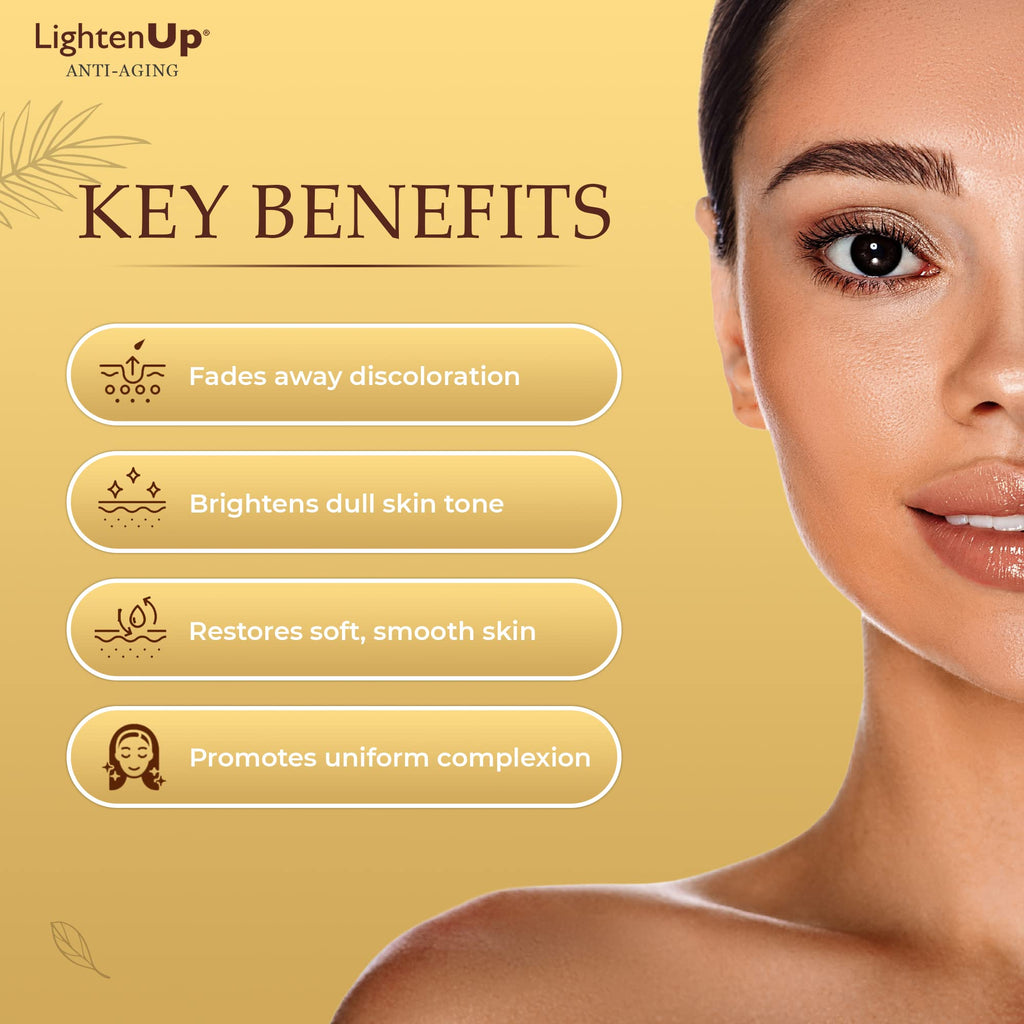 OMIC Lighten-Up Anti-Aging, Skin Brightening Cream - 4.4 fl oz / 100 ml - with Argan Oil and Shea Butter