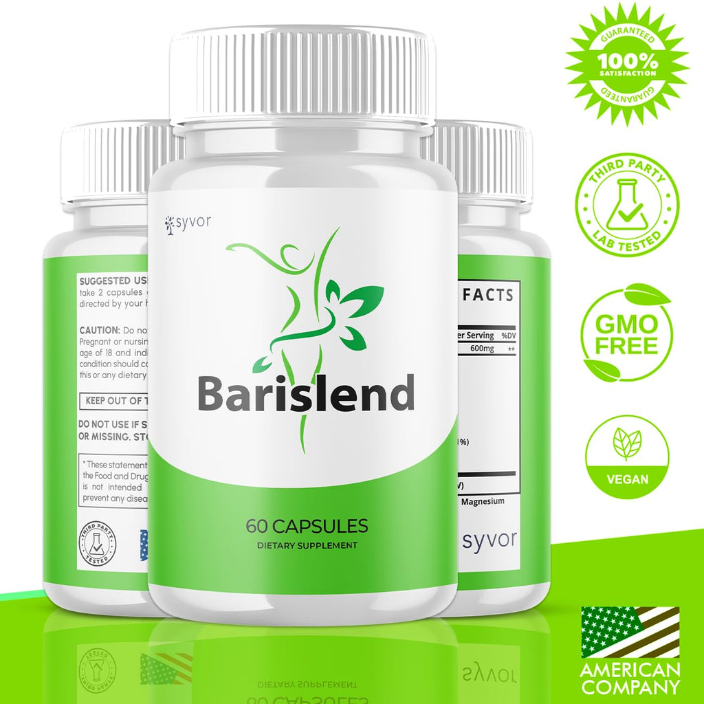 Barislend Capsules, Official Barislend Pink Salt Pills with All Natural Ingredients, Bari-Slend Advanced Formula Vitamin Pills for Health and Wellness Supplement for Men and Women (60 Capsules)