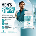 Clenoriko Pregnenolone 50mg with DHEA 25mg for Men, Tongkat Ali & Ashwagandha Root Blend, Men's Wellness Formula, Pregnenolone Supplement, 180 Capsules