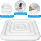 Tlswshsy 4.2Ft Inflatable Hot Tub Cover- Energy Saving Lid for Square Hot Tub- Foldable Protective Rain Overflow Cover for Inflatable Outdoor Hot Tubs