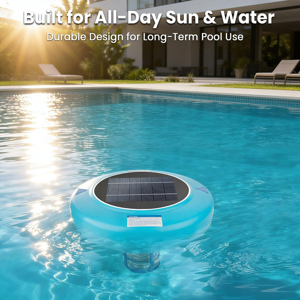 Solar Pool Ionizer – Durable Copper Anode & Oversized Solar Panel for Pools Up to 45,000 Gallons, Maintain Water Clarity with Minimal Maintenance