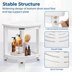 KingPavonini Waterproof Corner Shower Stool for Inside Shower, Anti-Fading Shower Bench for Shaving Legs, HDPS Anti-Fracture Shower Seat with Storage Shelf, Rapid Assembly, Load 400 Pounds