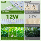 SDOVUERC Full Spectrum 384 LEDs Grow Lights, 24W Plant Grow Lights for Indoor Plants with Daisy Chain Function, Sunlike Spectrum,4/8/12/16/20H Timer for Seed Starting(Pack2)
