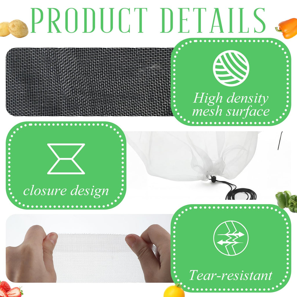 Vincreem 2 Pcs 18 x 118 inch Mesh Garden Greenhouse Tunnel Netting Protection Netting Pest Barrier Vegetable Plant Ultra Fine Mesh Cover Fruit Flowers Row Cover for Raised Beds Garden Greenhouse