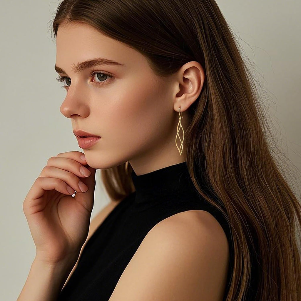 Gold Dangle Earrings 14K Gold Earrings for Women