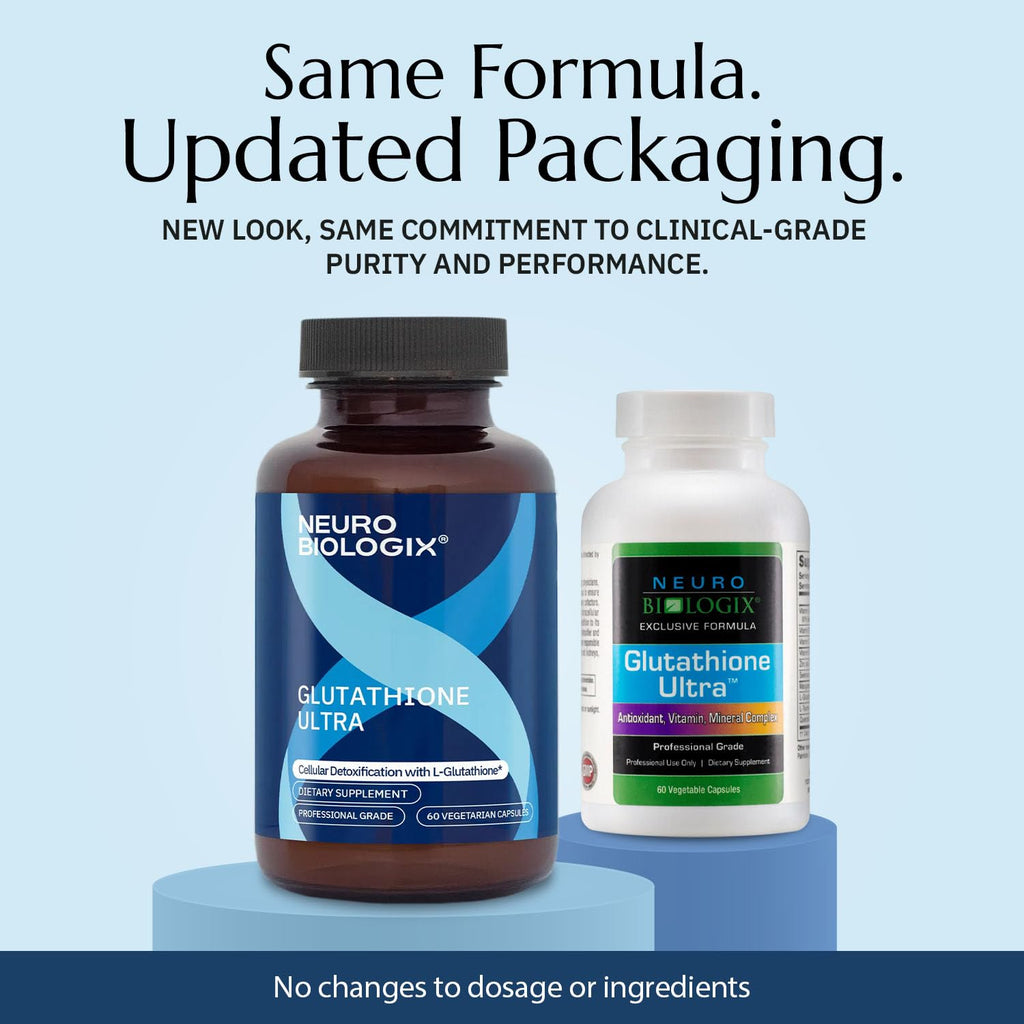 Neurobiologix Glutathione Ultra, L-Glutathione Antioxidant Complex with Vitamin C, A, B2, B6, Zinc, Selenium, Manganese, Taurine & Quercetin for Cellular Health, Gluten Free, 60 Vegetarian Capsules