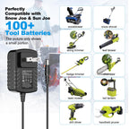 Quick Charge for Snow Joe & Sun Joe 24V Battery, 24VCHRG-QC iON+ Charger for iBAT24 & 24VBAT Series Batteries, iBAT24-LT, iBAT24-XR, 24VBAT-LTE, 24VBAT-XR AC Adapter