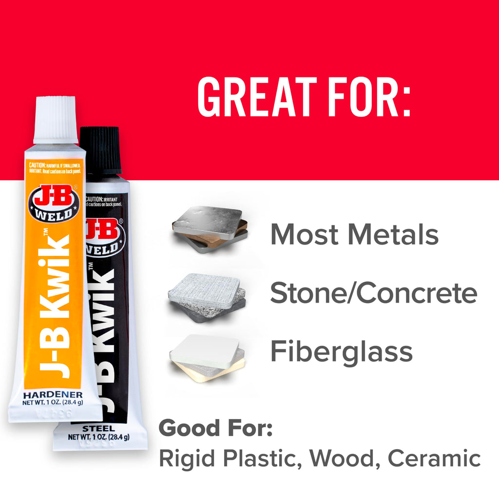 J-B Weld KwikWeld, 6 Minute Set Epoxy, Steel Reinforced Epoxy, High Strength - 2 Pack, Dark Grey (8276-2)
