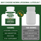 NICMIN 1000MG Liposomal Luteolin, Maximum Absorption, Potent Luteolin Supplement 60 Capsules