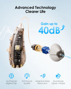 Karthus Hearing Aids, Rechargeable Hearing Aids for Seniors with Hearing Loss, Noise Cancelling & Clear Sound, Comfort & Invisible, 100H Long Battery, 7 Level Volume, One-Button Operation, Skin