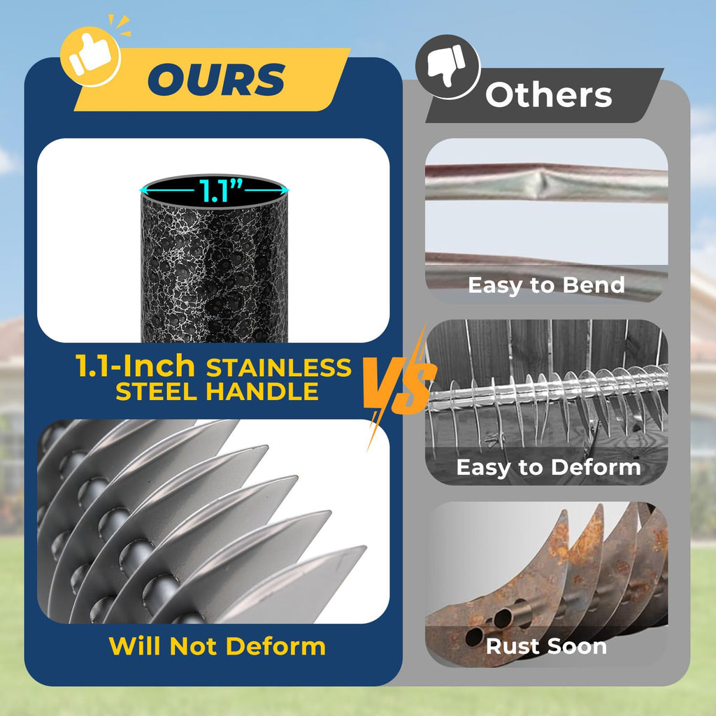 Rake, 70" Heavy Duty Metal Dethatcher Rake with 15" Wide Double-Edged Sharp Tines Thatch Rakes for Lawns,Mulch Dead Grass Removal, Loosening Soil,Lawn Care, Dethatching,Yard,Garden