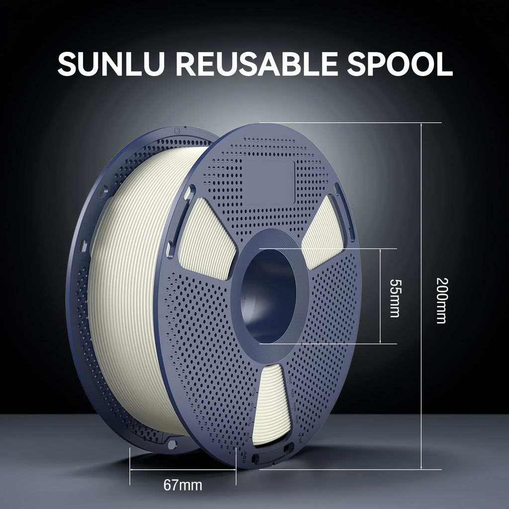 SUNLU FR-ABS 3D Filament 1.75mm 1KG, UL94 V0 Fireproof ABS Filament, Tough & Durable, Reusable Spool, for Electronics, Auto Parts & Tools, Warp-Free Printing, 1KG Spool(2.2lbs), Natural White