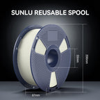 SUNLU FR-ABS 3D Filament 1.75mm 1KG, UL94 V0 Fireproof ABS Filament, Tough & Durable, Reusable Spool, for Electronics, Auto Parts & Tools, Warp-Free Printing, 1KG Spool(2.2lbs), Natural White