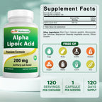 Best Naturals Alpha Lipoic Acid 200 Mg 120 Capsules (120 Count (Pack of 2))