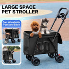 Pet Stroller Cat Dog Stroller Travel Folding Pet Carriers（Black）