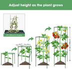 MQUPIN Tomato Cages,3 Packs Square Tomato Cage for Garden Plant Support,41 * 15 * 15in Heavy Duty Steel Plant Tower Stakes Trellis for Climbing Vegetables Flowers Fruits