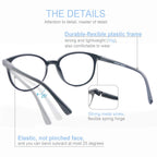 MODFANS Women Reading Glasses 4Pack Large Round Frame Readers Spring Hinges with 4 Pouch