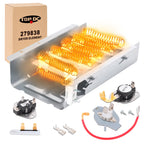 TOPDC【2025 Upgraded】 279838 Dryer Heating Element with Thermostat & Thermal Fuse Kit for Whirlpool Kenmore Maytag Amana Roper Admiral 70/80 Series 110 Model