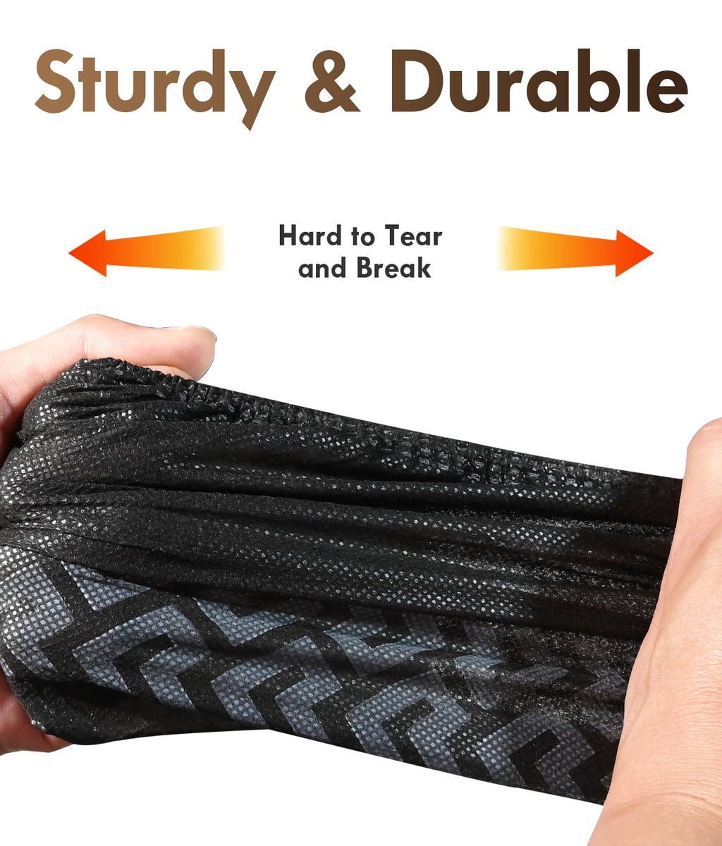 Shoe Covers Disposable Non-Slip - Black Boot Covers for Indoors,100Pcs Booties for Shoe Coves Fits Up To 11 US Men and 13 US Women Size,Non-Woven Fabric