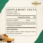 Kynderynl Nattokinase Supplement 10000FU – Organic Natto Enzyme 500mg for Circulatory Wellness, Enteric-Coated Tablets Aiding Digestion & Assisting Absorption, Vegan, 90 Tablets (90-Day Supply)