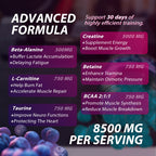 Asumtal Creatine Monohydrate Gummies Complex 8500 MG for Men & Women, Creatine Monohydrate Supplement for Muscle Growth, Strength & Energy Support, Pre Workout Gummies 120 Count Blueberry