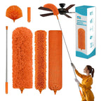 Cobweb Duster with Extension Pole,Cleaner Outdoor 110" Telescoping Extended Sspider Brush, Dusting Kit,Long Handle Reach for High Ceilings and Fans,Microfiber Webster Remover Tools Feather Dusters