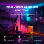 200 FT Led Lights for Bedroom (2 Rolls 100 FT), Music Synchronized Smart Led Strip Lights, Ultra Long with Remote Application Control Bluetooth LED Lights, Color Change RGB Light