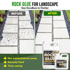 4 Gallon Rock Glue & Mulch Binder - Concentrated Sprayer-Ready Landscape Adhesive for Pea Gravel, Pebbles, and Stone | Strong Gravel Lock for Walkways, Patios & Erosion Control