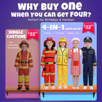 14Pcs Toddler Dress up Clothes,Boys Dress up Costumes for Play,Kids Dress up Set with Firefighter,Construction Worker,Chef,Police Costume,Toddler Boy Toys Christmas Birthday Gifts for 3-6 Years Old