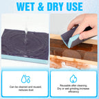 12 Pack Sanding Sponge, Washable and Reusable Sanding Blocks 400 Grit Wet Dry Sand Paper for Wood Drywall Metal Furniture