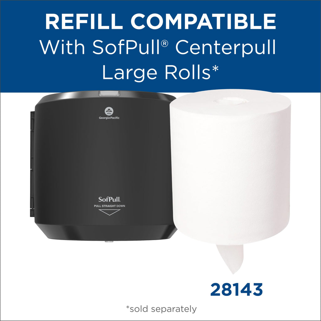 SofPull Centerpull Large by Georgia-Pacific PRO Paper Towel Dispenser, 10.13” W x 11.33” D x 10.58” H, 1 Dispenser, 58201B