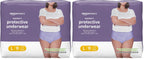 Amazon Basics Postpartum Incontinence Underwear for Women, Maximum Absorbency with Bladder Leak Protection, Fresh Protection, Disposable, Large, Lavender, 18 Count (Pack of 2)