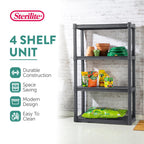 Sterilite 3-Pack 4 Shelf Unit, Heavy-Duty Shelving Storage and Utility Rack - Standing Plastic Organizer Shelves for Kitchen, Bathroom, and Garage