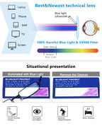 REAVEE 5 Pack Slim Portable Reading Glasses for Men Women, Computer Blue Light Blocking Small Readers Metal Frame Spring Hinge with Pocket Compact Pen Case, Black Red Pink Blue Gold 2.5