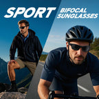 Missfive Premium Bifocal Reading Sunglasses Men Lightweight Wrap Around Design Sun Readers, UV Protection, Sports/Outdoor/Driving, 2.5x