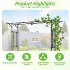 Trellume Garden Arch Trellis - 78.7" L×85.4" H Flat Top Garden Arch, Sturdy and Rustproof Garden Arch Trellis for Climbing Plants Outdoor, Arbor Trellis for Backyard, Patio, Lawn, Wedding(20MM Pipe)