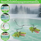 ZYIDBNG Crocodile Hot Tub Scum Absorber Reusable Washable Hot Tub Sponge Scum Absorber for Spa Hot Tub Oil Scum Absorber Hot Tub Accessories for Adults (2 Pack, Crocodile)