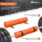 NEALFIT Barbell Pad Squat Pad for Squats���Squat Bar Pad���Great for Weightlifting,Lunges and Hip Thrusts���Foam Sponge Pad���Fit Standard and Olympic Bars Perfectly (Orange)