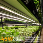 4FT Grow Lights for Indoor Plants,T8 5000K Full Spectrum Plant Light,270W(6 x 45W), LED Grow Light Strips whit Timer, Aluminum Reflector, Linkable,Plant Growing Lamp Fixture for Greenhouse Indoor 6pcs