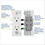 Leviton Lever Edge 15 Amp Tamper-Resistant Duplex Wall Outlet, 10-Pack, E5325-MW, White