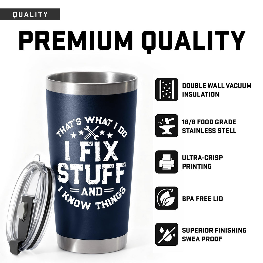 WITTSPOT Birthday Gifts for Men, Dad, Him, Handyman, Grandpa on Fathers Day, Christmas - Dads Birthday Gift Ideas - Cool Mens gifts Ideas, Mens Birthday Gift Ideas - Stainless Steel Men Tumbler 20Oz
