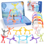 20Pcs Magnetic Travel Toys, Magnets Men for Kids with Portable Metal Box