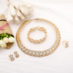 Nigeria Jewelry Sets for Women Africa Beads Jewelry Set Dubai Gold Wedding Bridal Fashion Jewelry Sets Womens Accessories, Choker Necklace 16 inch