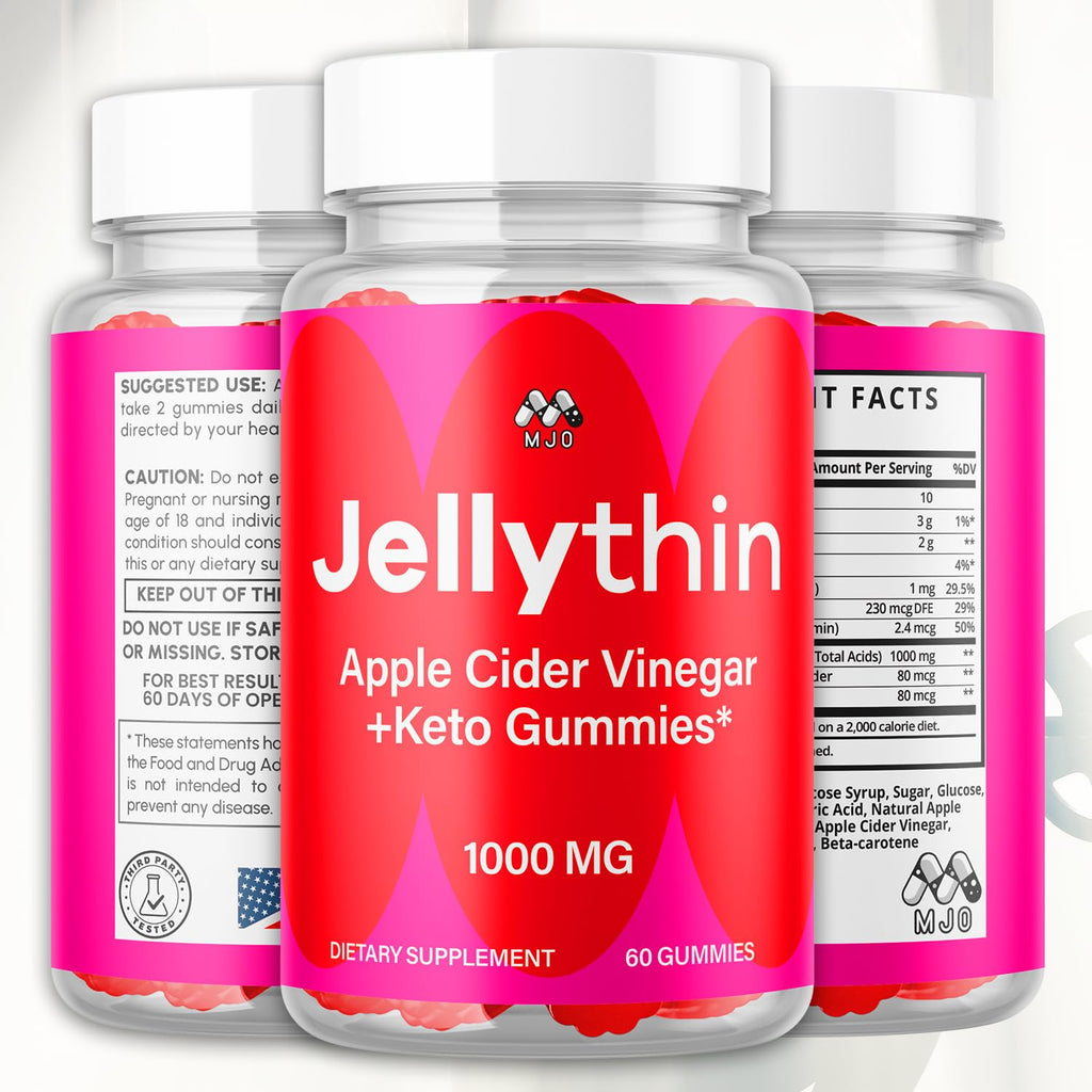 (3 Pack) Jelly Thin Weight Management Gummies, Official Jellythin Gummys with All Natural Ingredients, Advanced Jelly Thin Health and Wellness Support Maximum Strength Multivitamin Blend (180 Gummies)