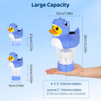 Housolution Solar Pool Chlorine Floater, Floating Chlorine Dispenser with Light, Fits 4x3in Tablets, Adjustable Release, Easy Opening & Anti-Sinking, Tablet Floater for Pool Hot Tub SPA, Duck
