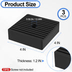 3 Pack Anti Vibration Pads for Washing Machine 4"x4"x1.2", Sound Isolation Vibrating Pad, 0.59" Pre-Drill Hole Ribbed Rubber Damping Mat for Air Compressors, Conditioner, Treadmill, HVAC Washer Dryer