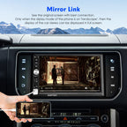 SANPTENT Double Din Car Stereo with Wireless Apple CarPlay & Android Auto, 7-Inch FHD Touchscreen Car Audio Receiver with Rear Camera, Subwoofer, FM Car Radio, USB/AUX/TF Input, Mirror Link, Bluetooth