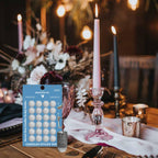 Taper Candle Fittings Set 30 Silver Bobeches & 24 White Sticky Dots for Secure Placement in Taper Candle Holders